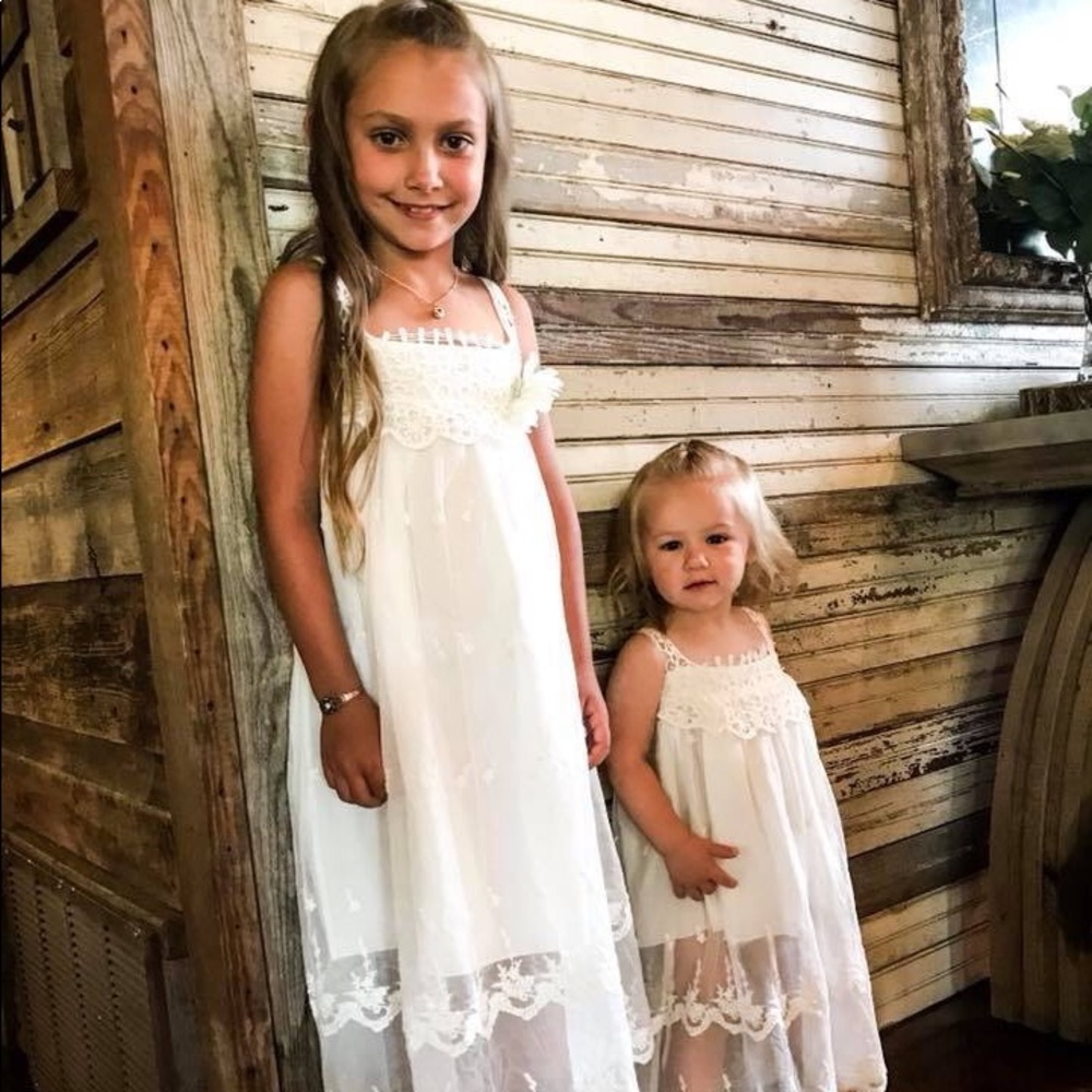 Lace flower girl dress